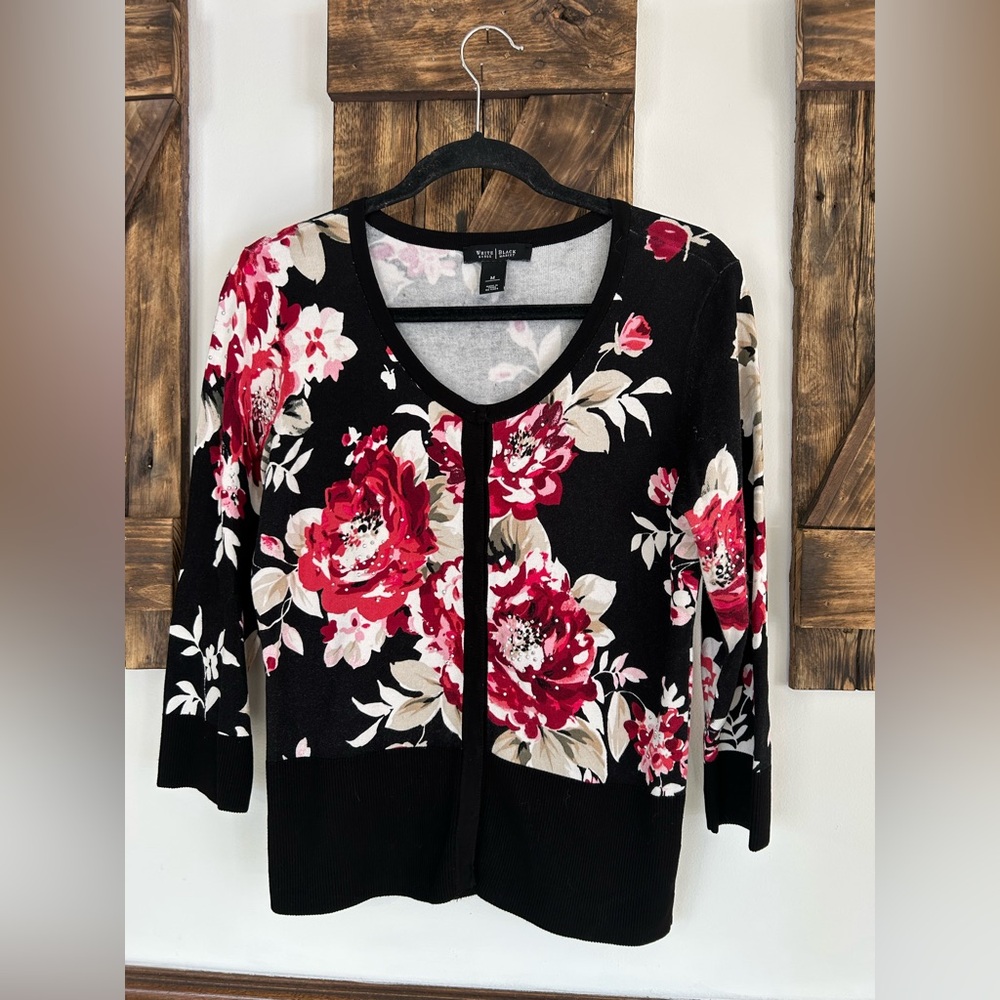 WHITE HOUSE BLACK MARKET Floral Cardigan Women’s Medium
